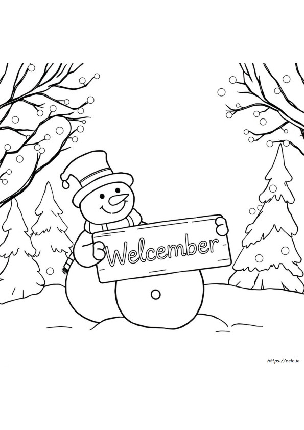 Welcome December Coloring Pages