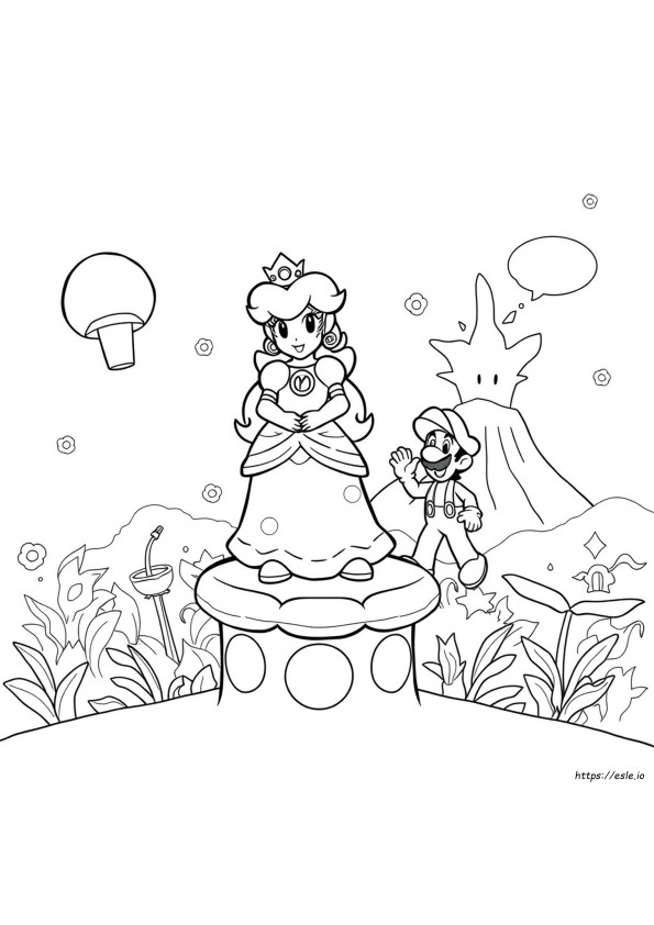 Prinsessa Peach Mario Ja Luigi Värityskuvat