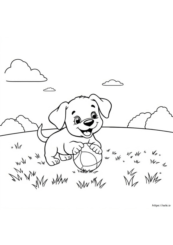 Cachorrinho Engraçado Para Colorir