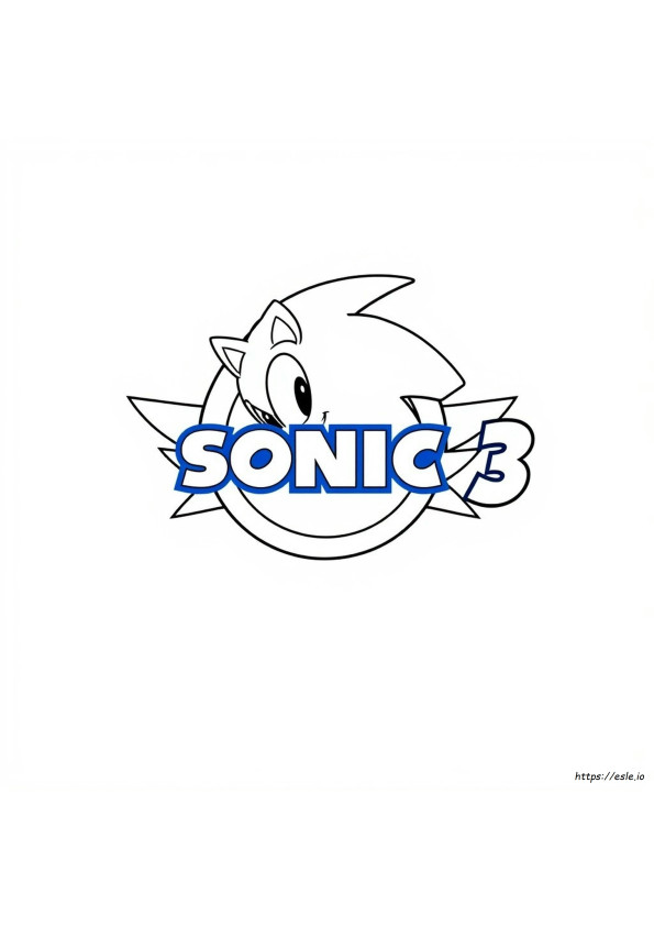 Sonic 3 Logo Coloring Page