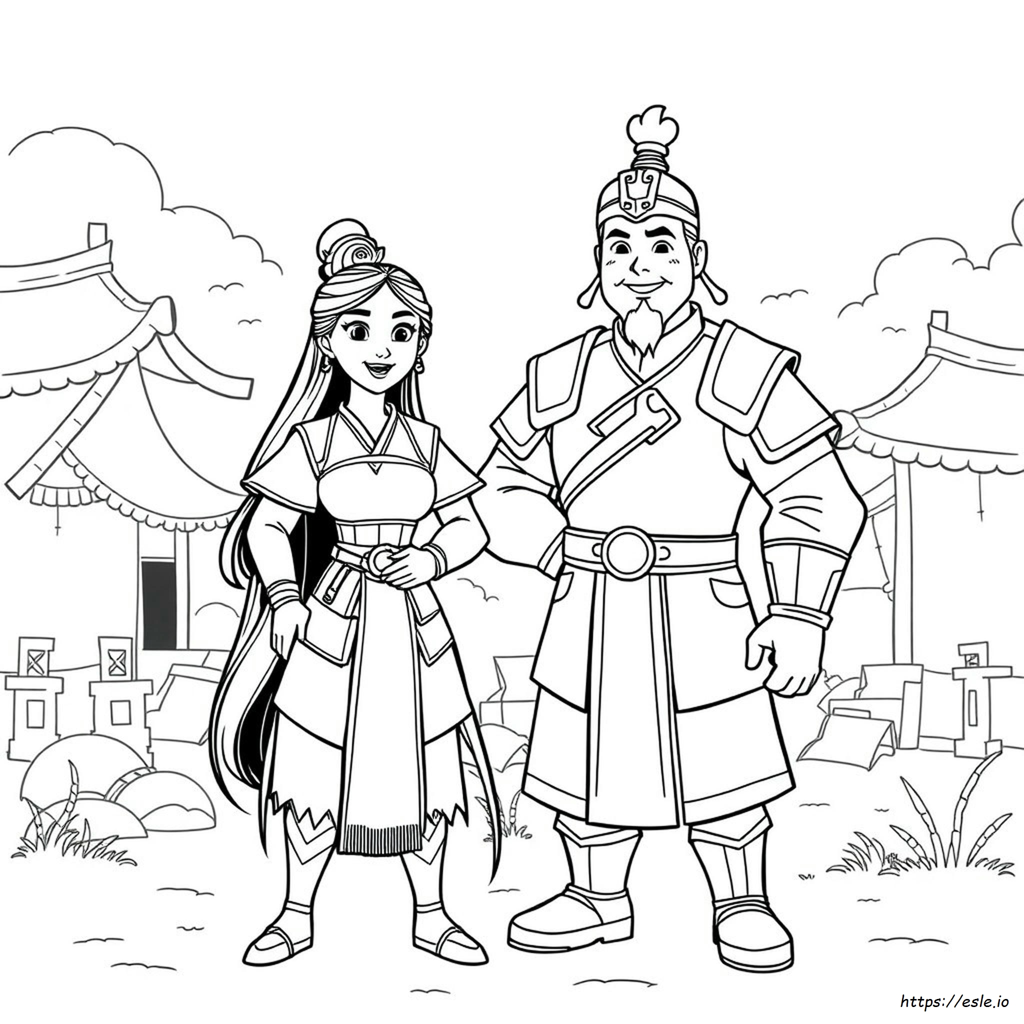 Mulan And Shang Coloring Pages