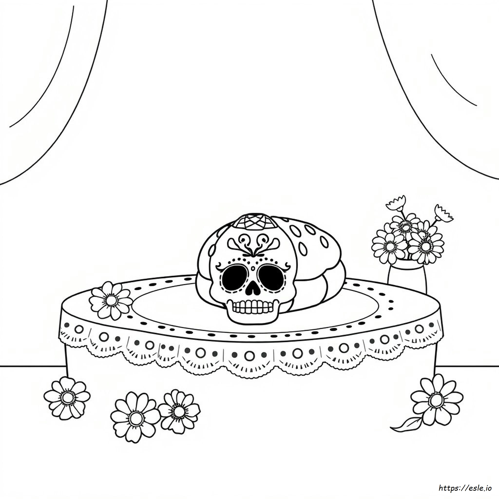 Pan De Muerto Kleurplaat kleurplaat