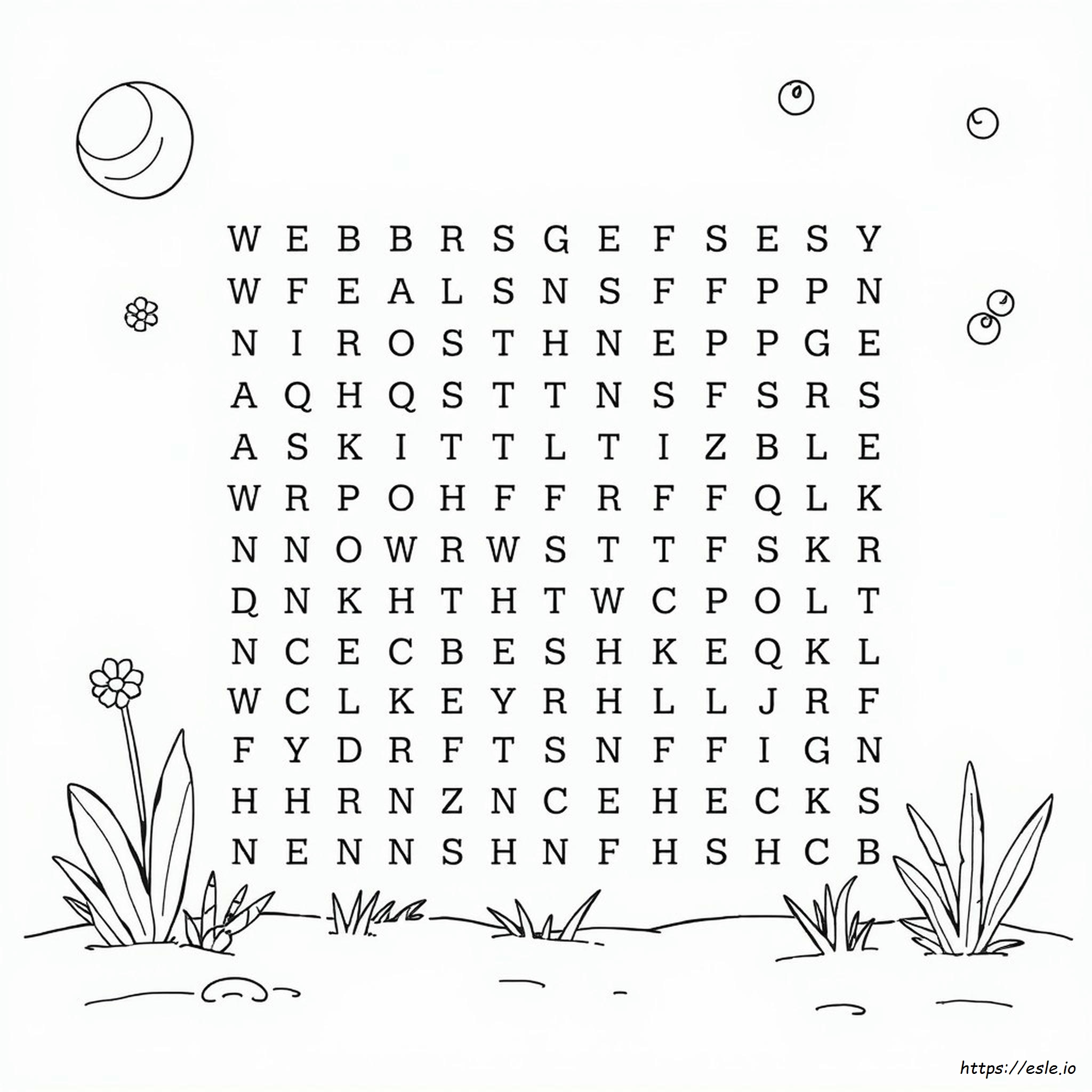 Halaman Mewarnai Puzzle Kata