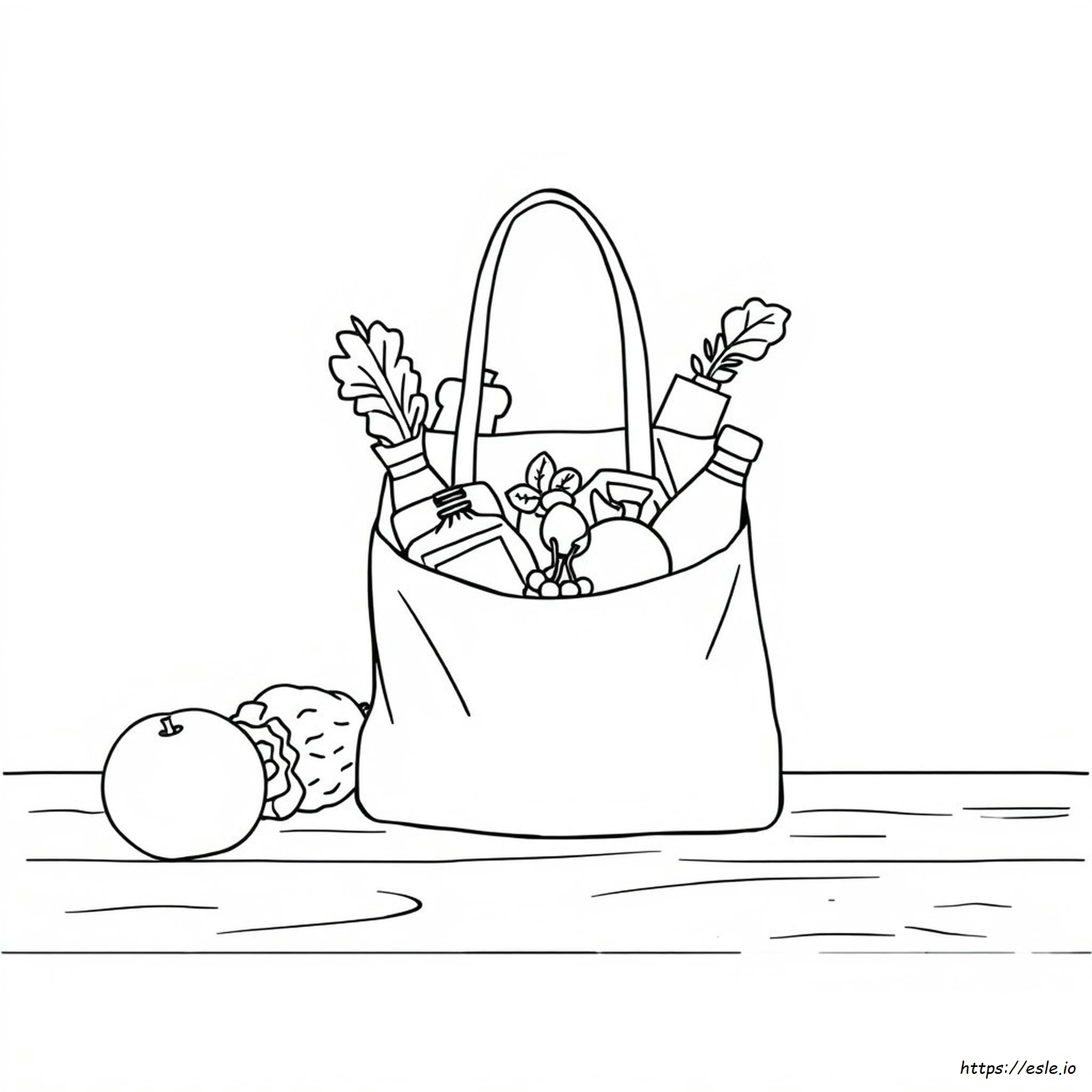 Grocery Bag Coloring Page