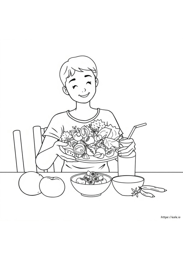Healthy Eating Colouring In