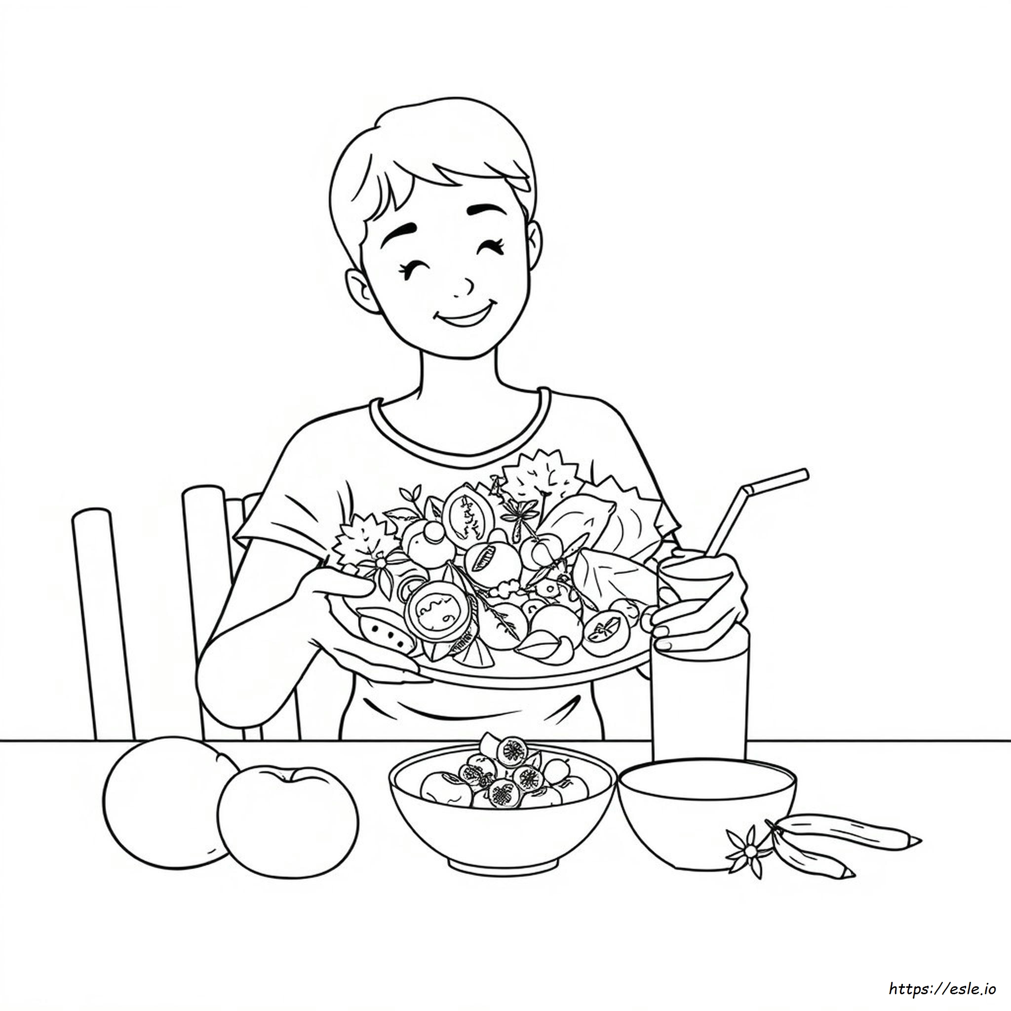 Healthy Eating Colouring In