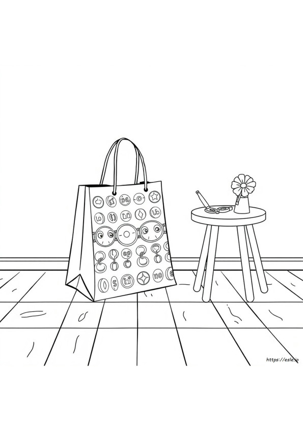 Gambar Mewarnai Tas Belanja