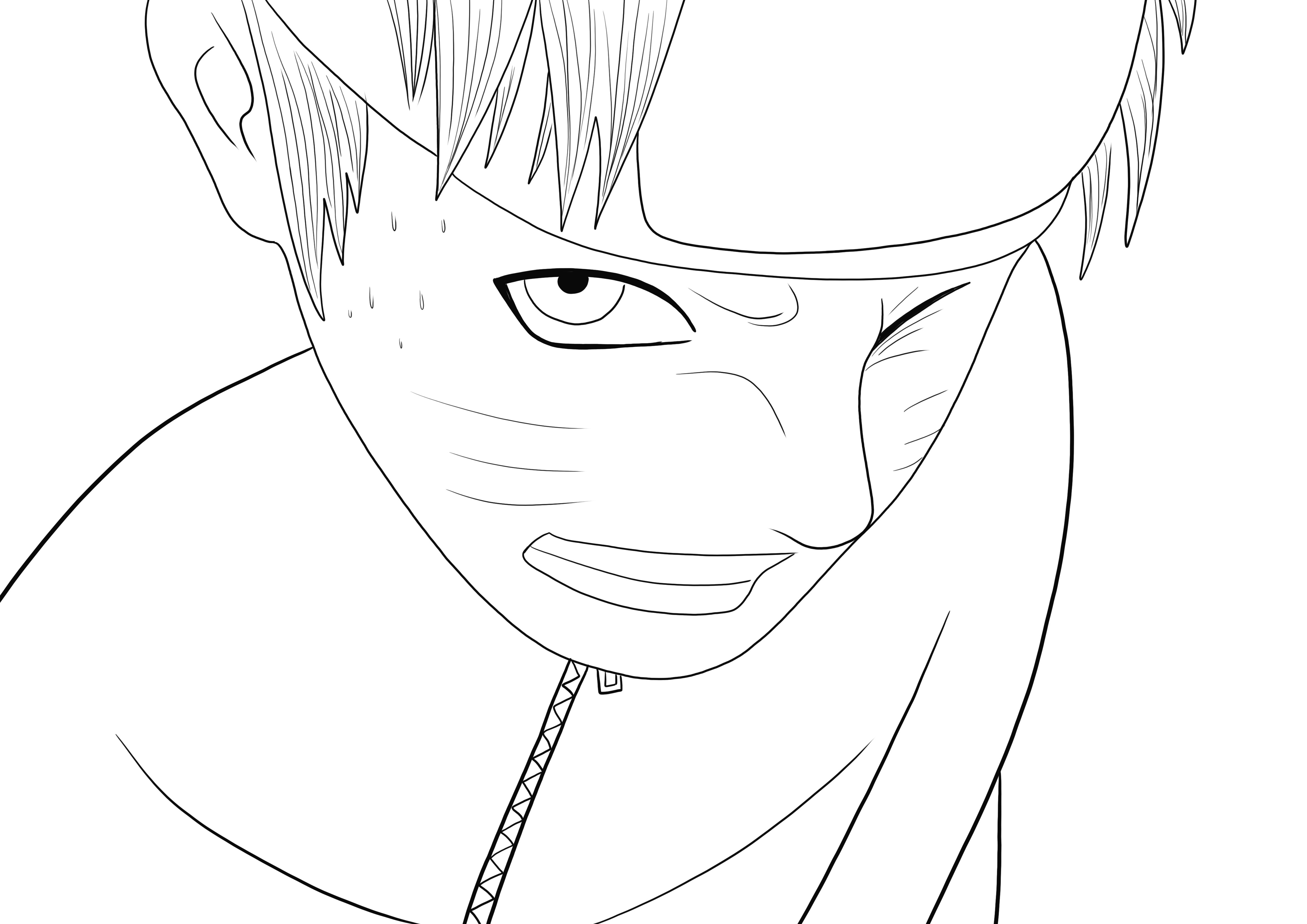 Download our free printable picture of angry Naruto and have fun while coloring