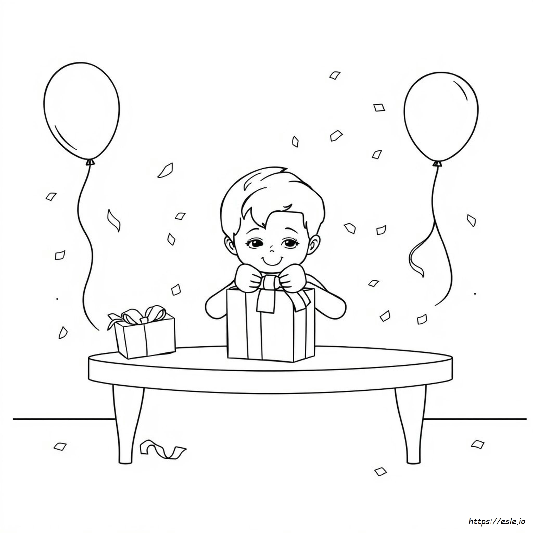 Birthday Present Coloring Page