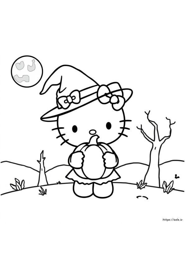 Hello Kitty Halloween Coloring Page Printable