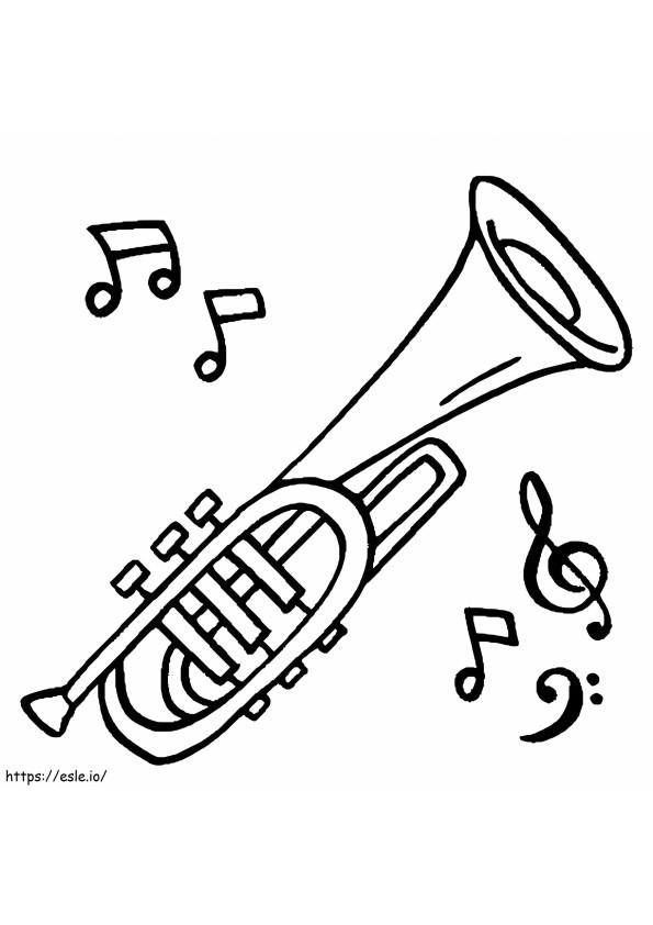 Desenho de Saxofone para colorir