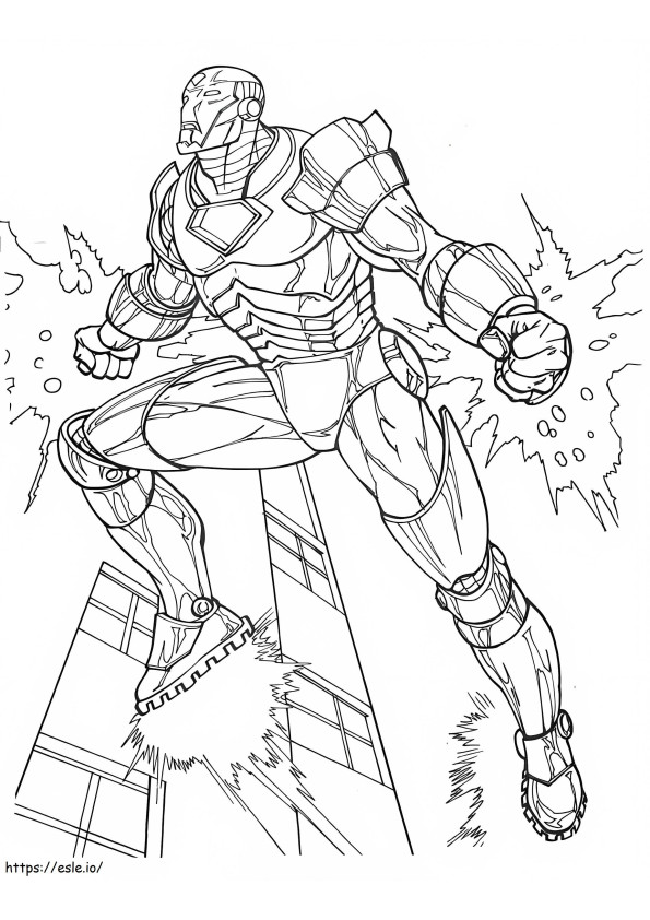 Angry Iron Man coloring page