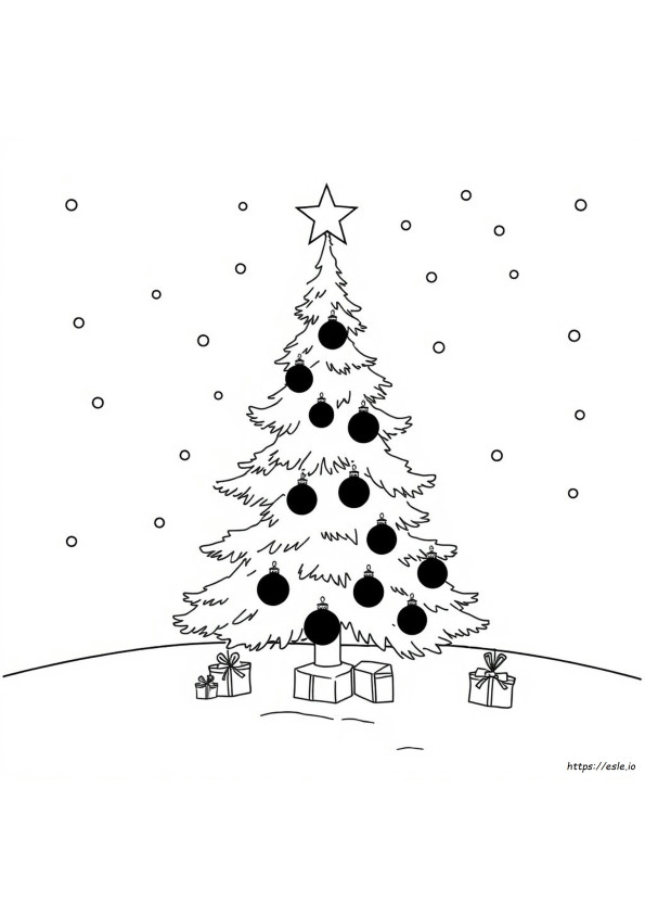 Black And White Christmas Tree Coloring Page