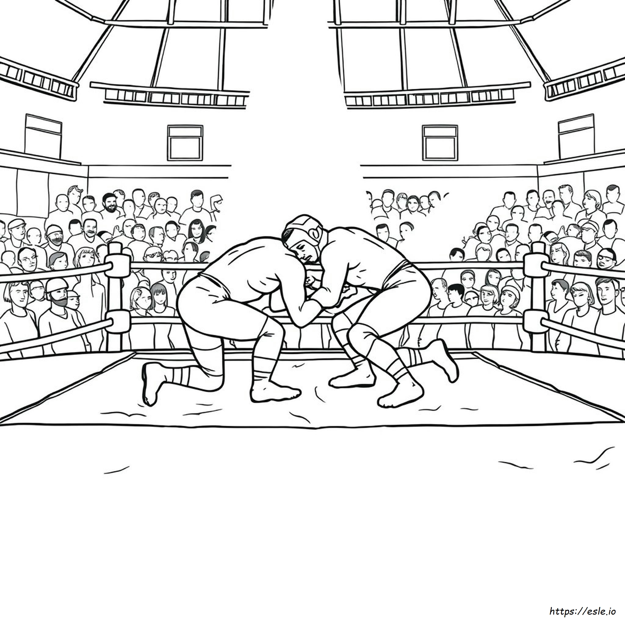 Wrestling Coloring Sheet