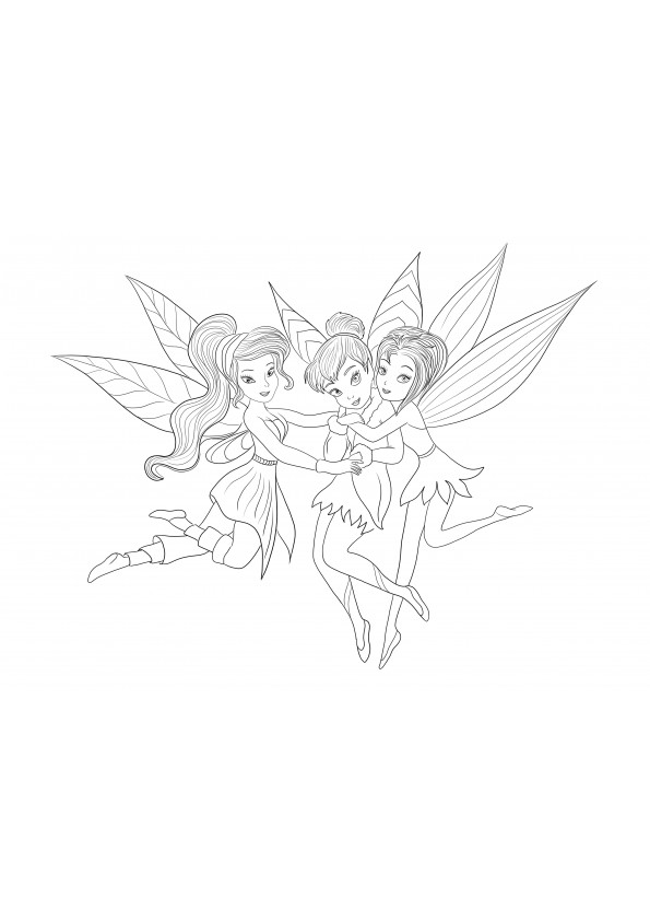 Tinkerbell With Friends free to print and color image for kids of all ages