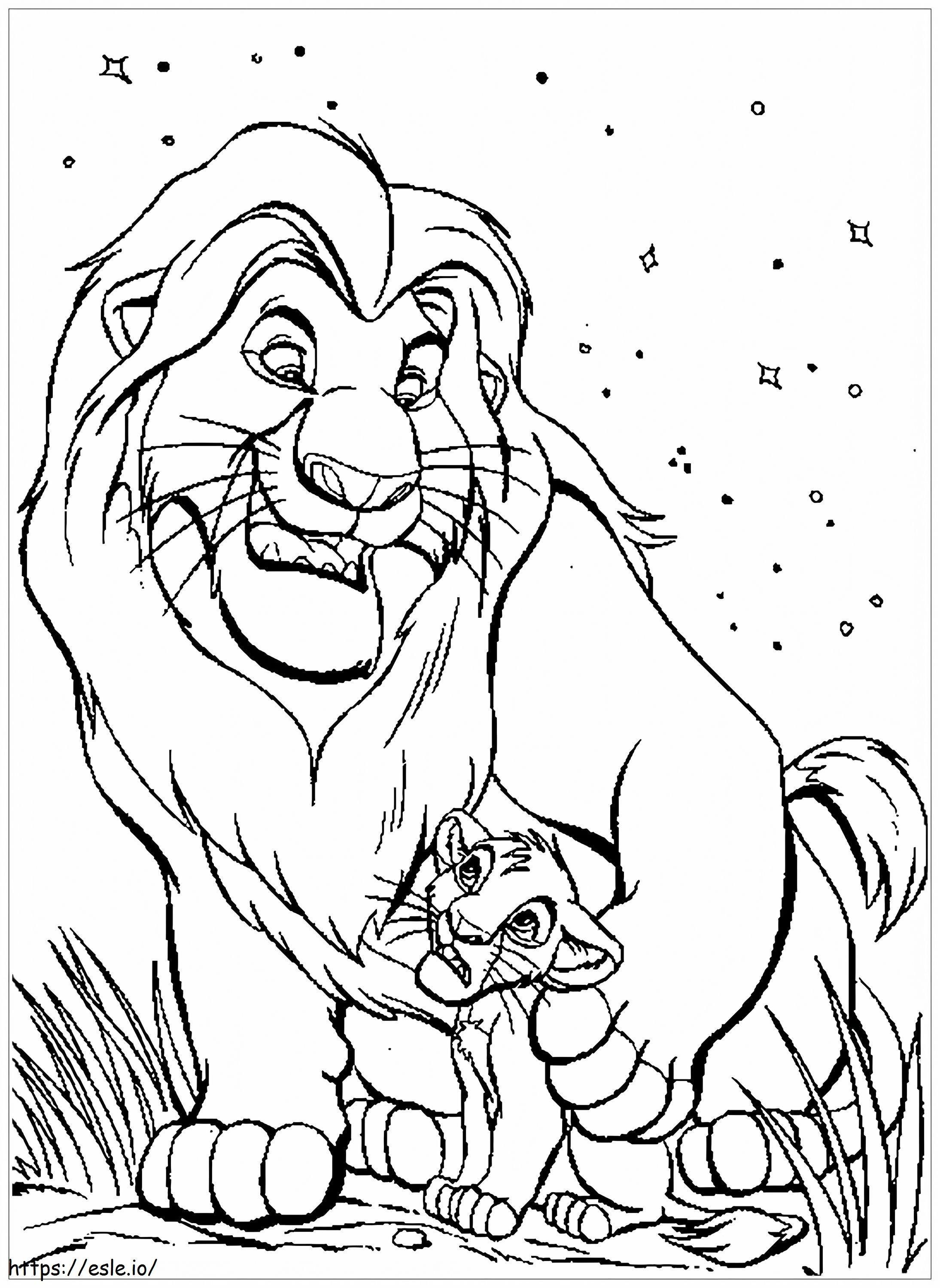 Mufasa With Simba coloring page
