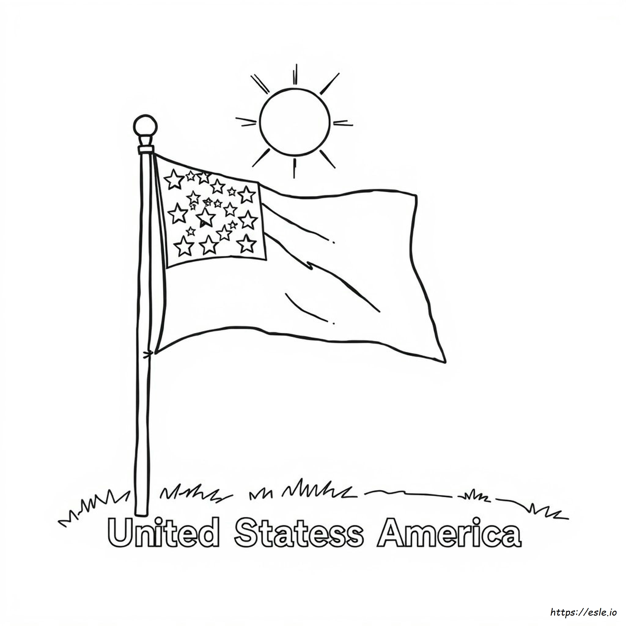 American Flag Coloring Page For Kindergarten