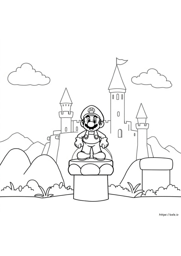 Super Mario Colouring Sheet