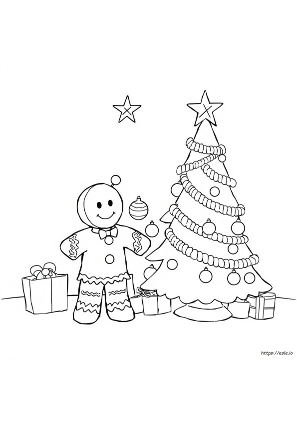 Gingerbread Christmas Tree Coloring Page