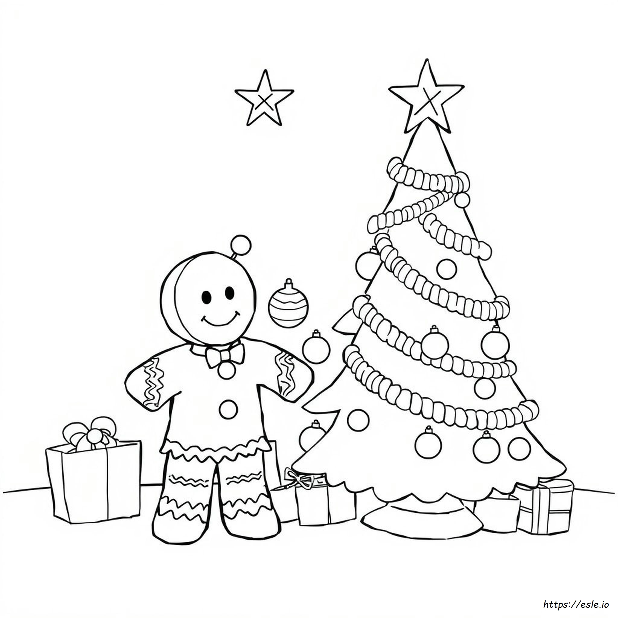 Gingerbread Christmas Tree Coloring Page