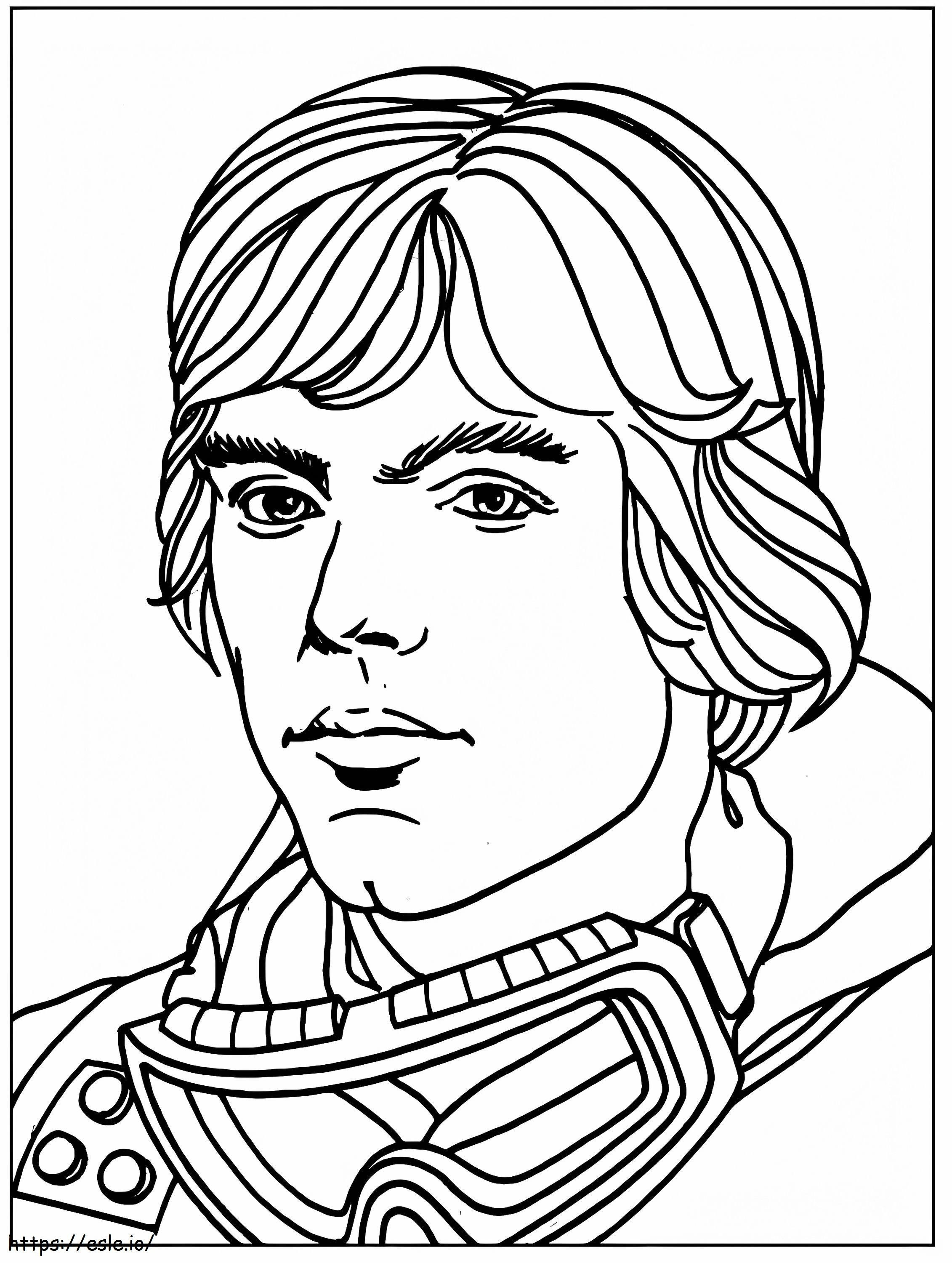 Wajah Luke Skywalker Gambar Mewarnai