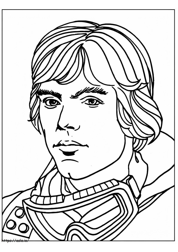 Cara de Luke Skywalker para colorear