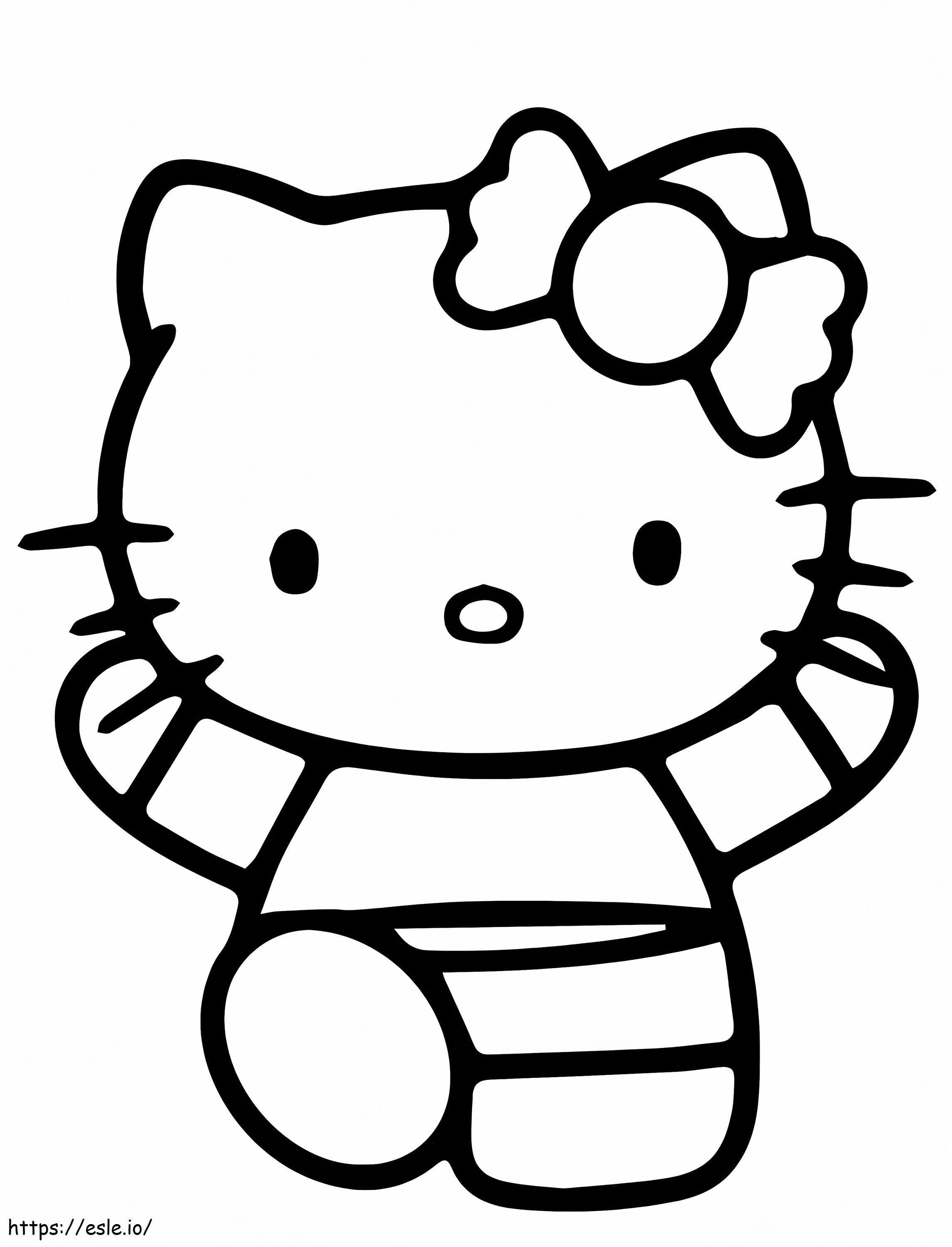 Coloriage Bonjour Kitty gratuit à imprimer dessin
