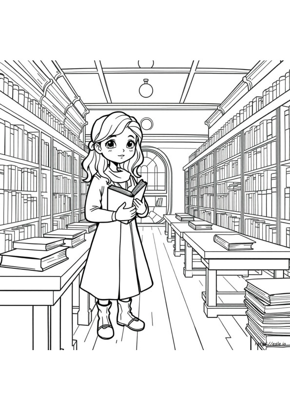 Easy Hermione Coloring Page