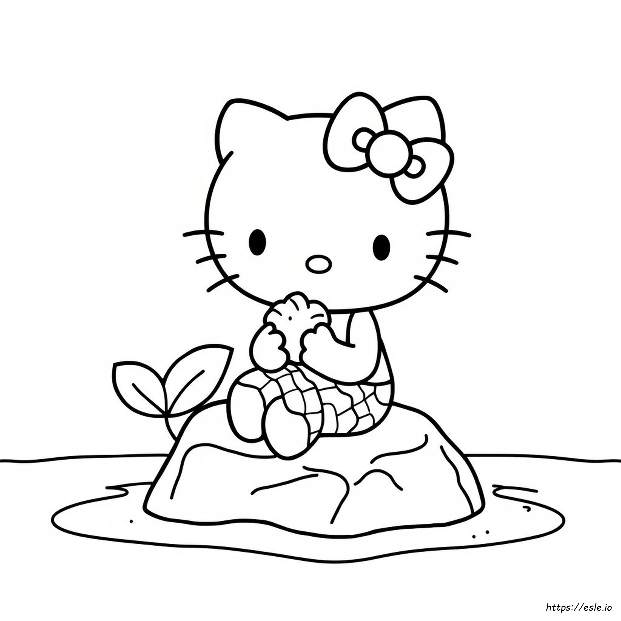 Hello Kitty Mermaid Coloring Sheet