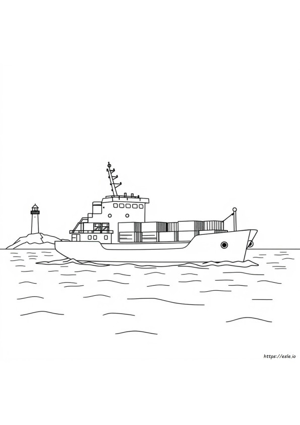 Coloriage Bateau De Fret