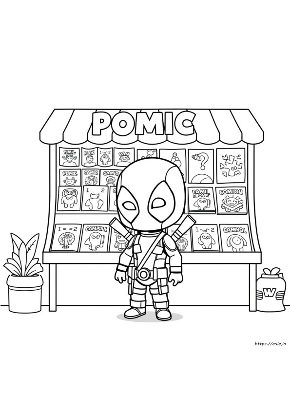 Coloriages Deadpool Chibi Mignon