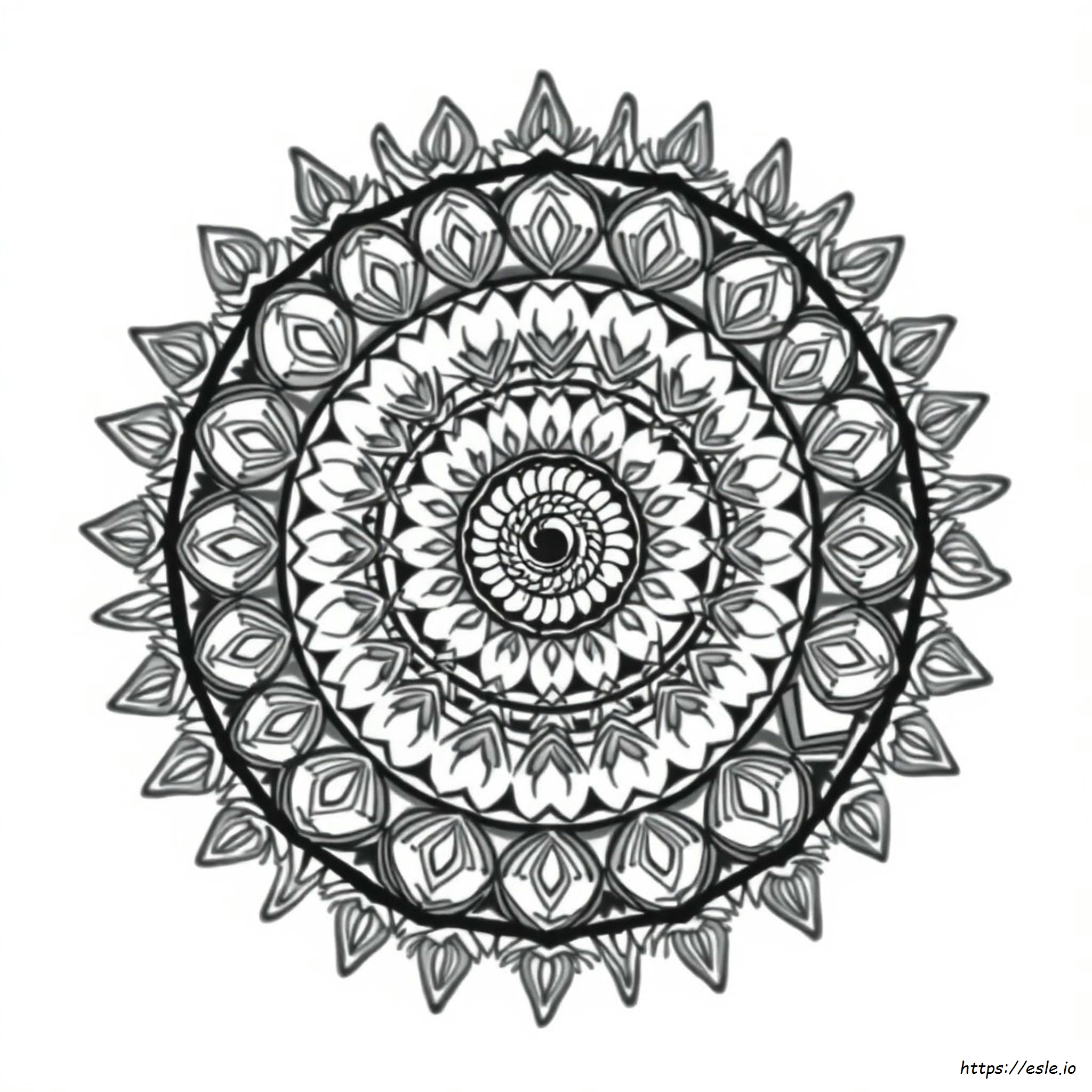 Spiral Mandala Coloring Pages