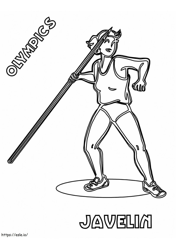 Javelin Olympics coloring page