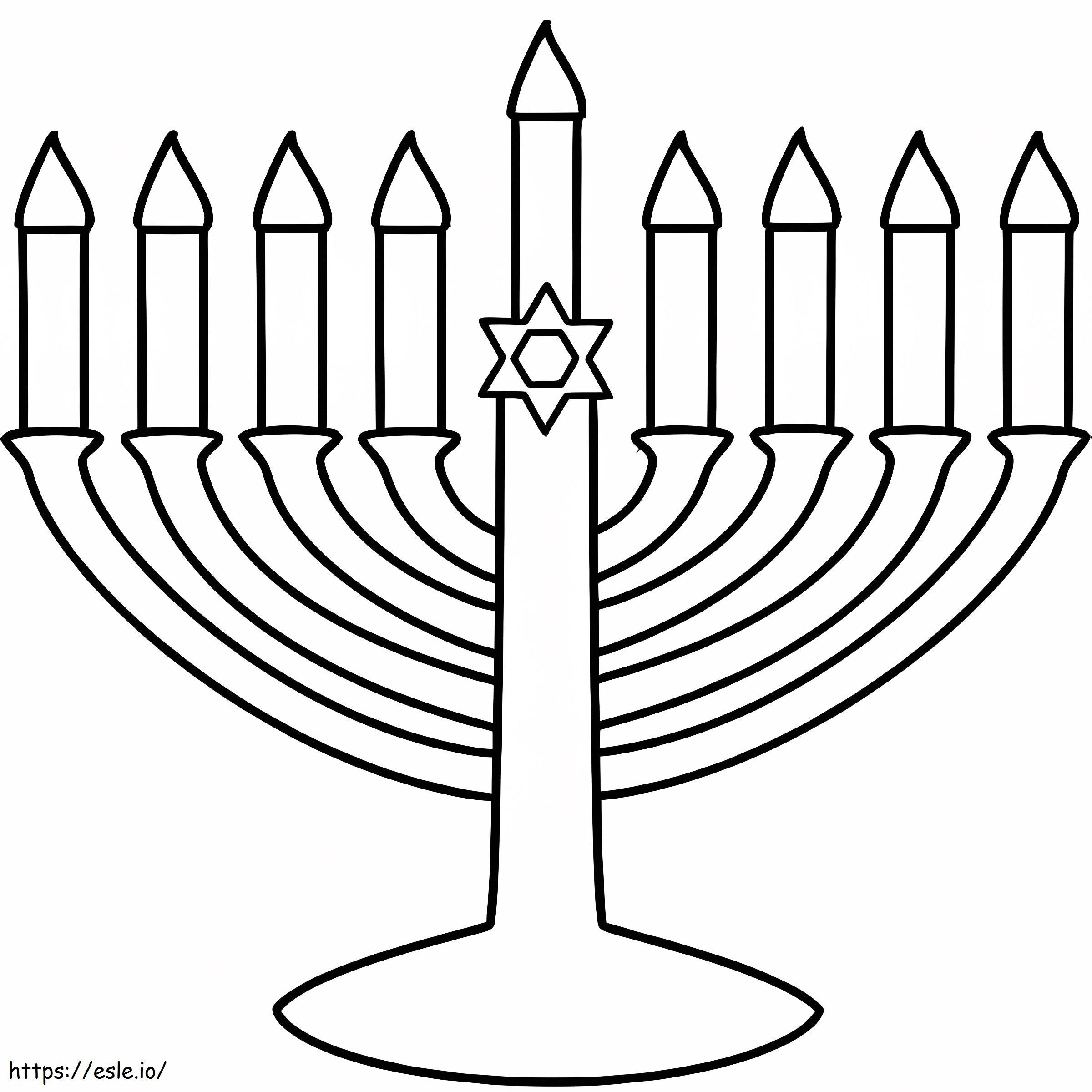 Menorá simple de Hanukkah para colorear