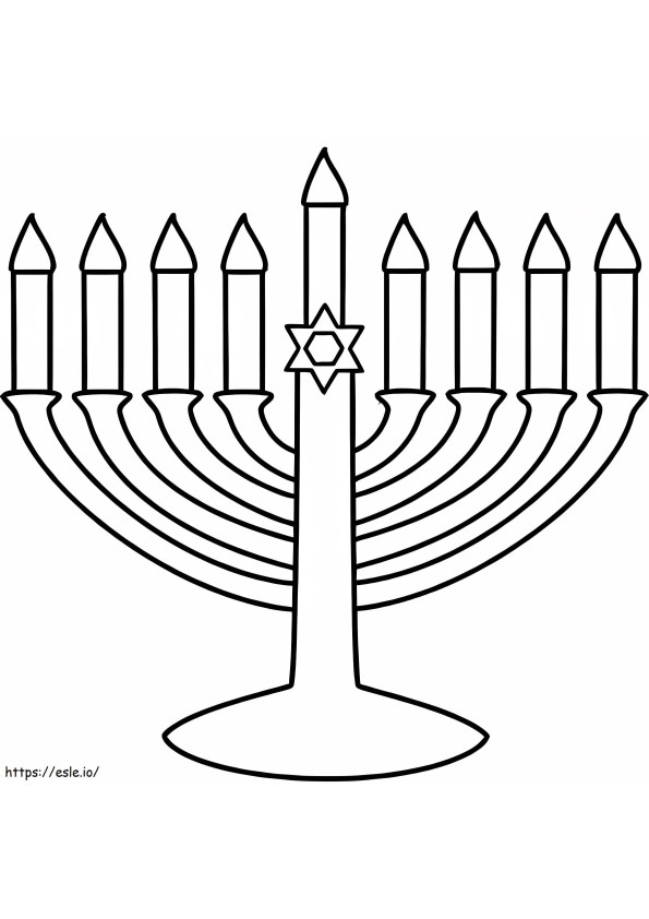 Menorá simple de Hanukkah para colorear