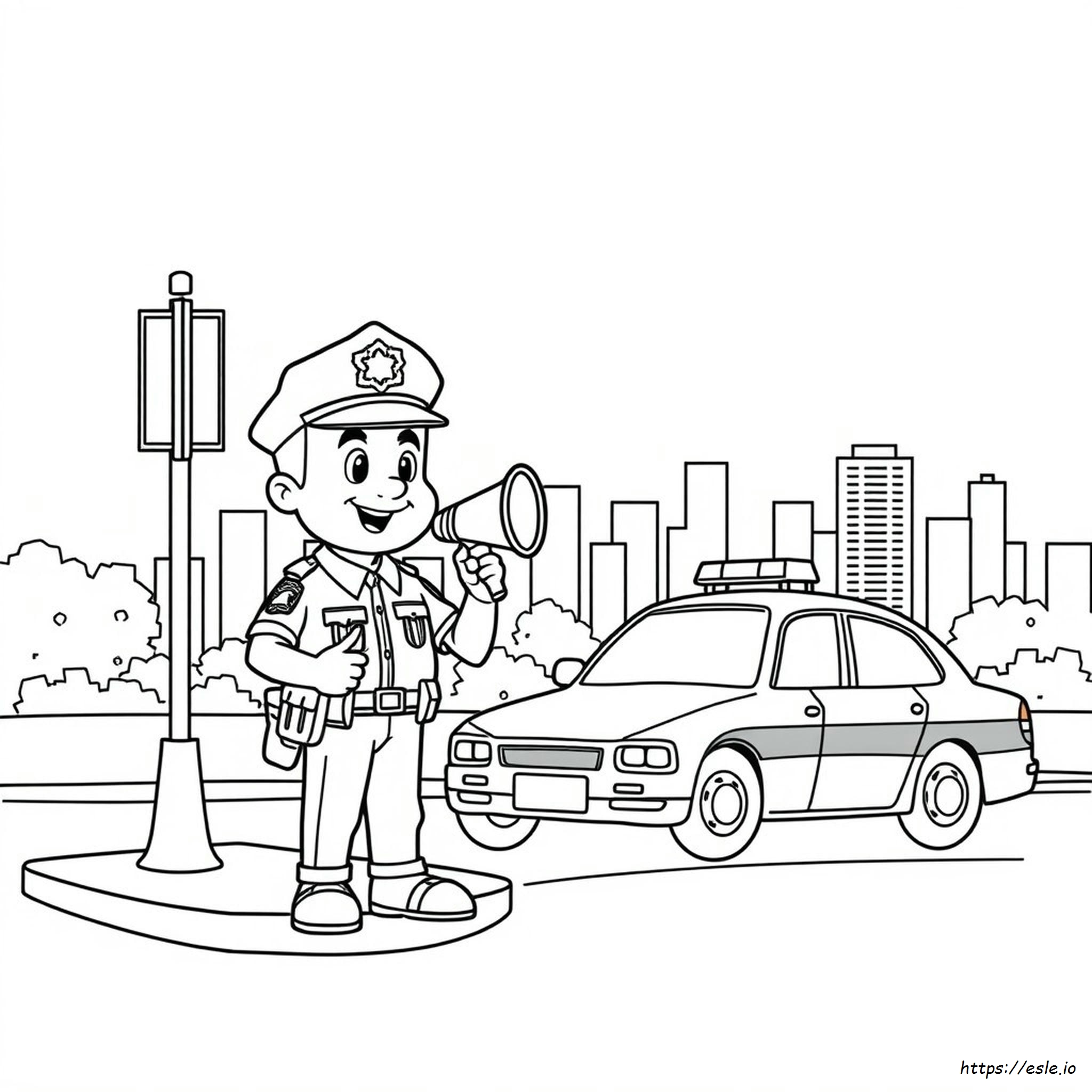 Cartoon Policeman Coloring Page