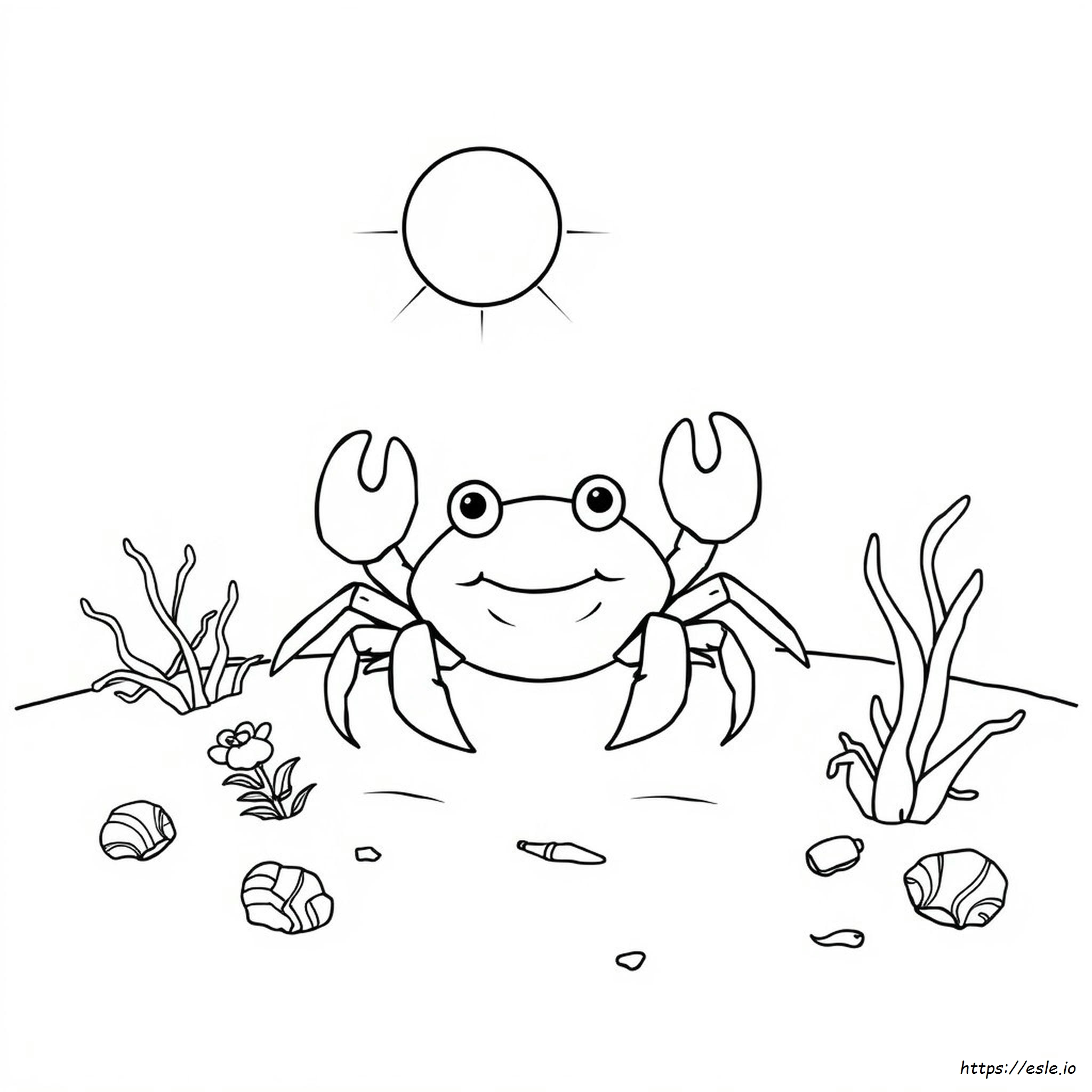 Printable Cute Crab Coloring Pages