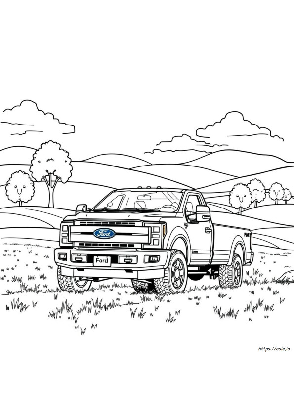 F 250 Realistische Ford Vrachtwagen Kleurplaten