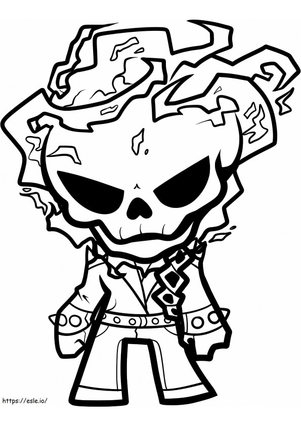 Chibi Ghost Rider värityskuva