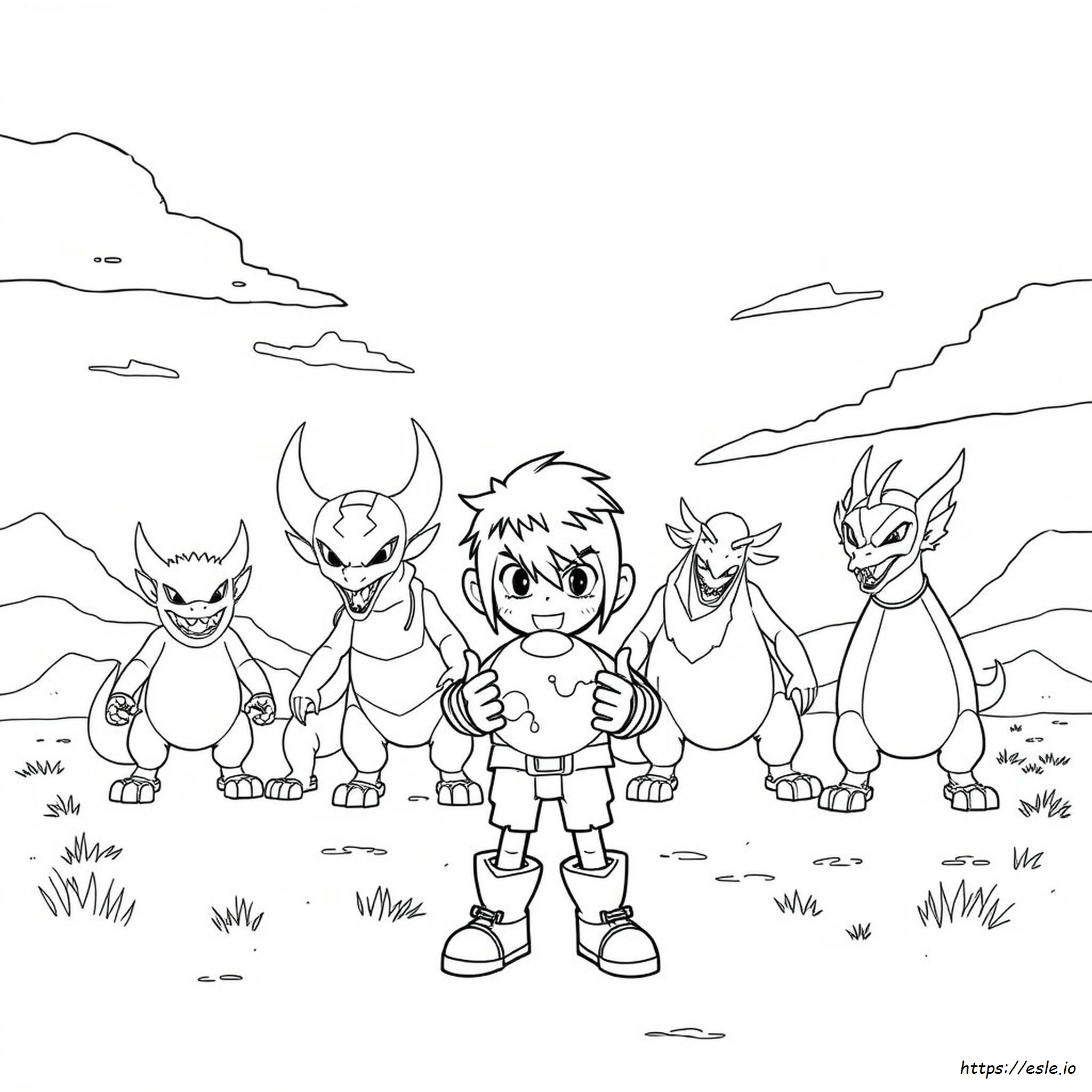 Bakugan Coloring Pages Dan