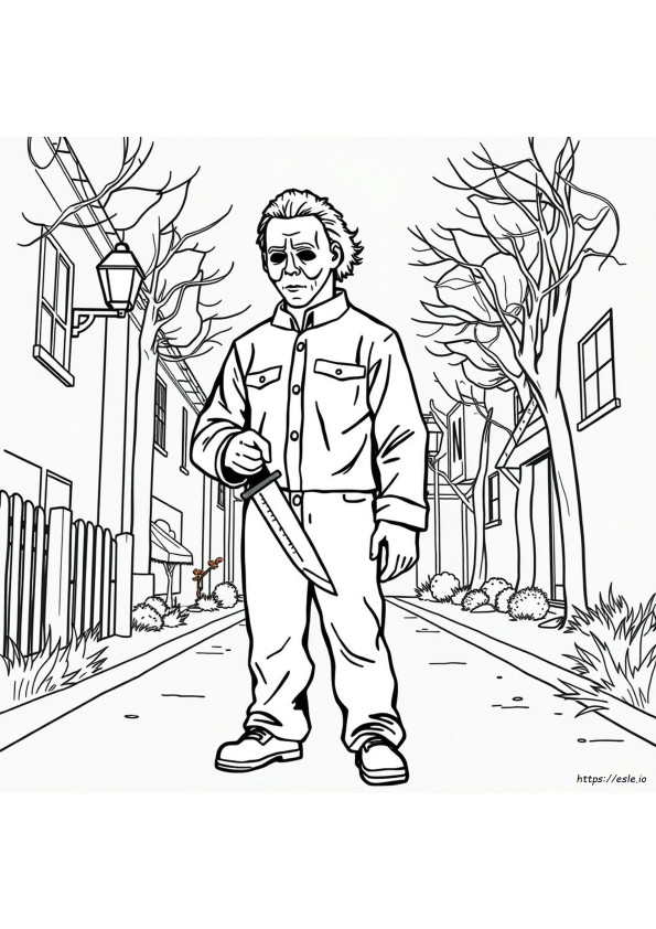 Micheal Myers Kleurplaat