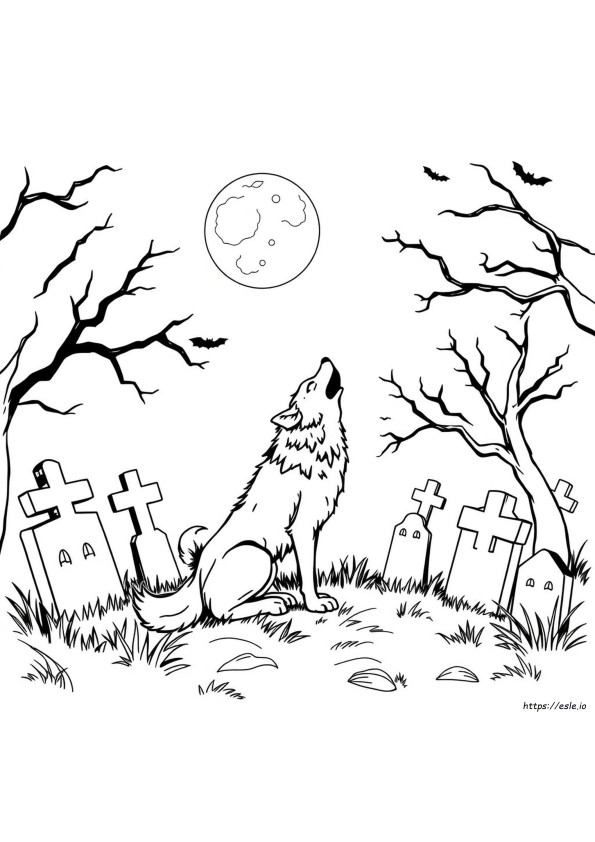 Halloween Wolf Coloring Pages