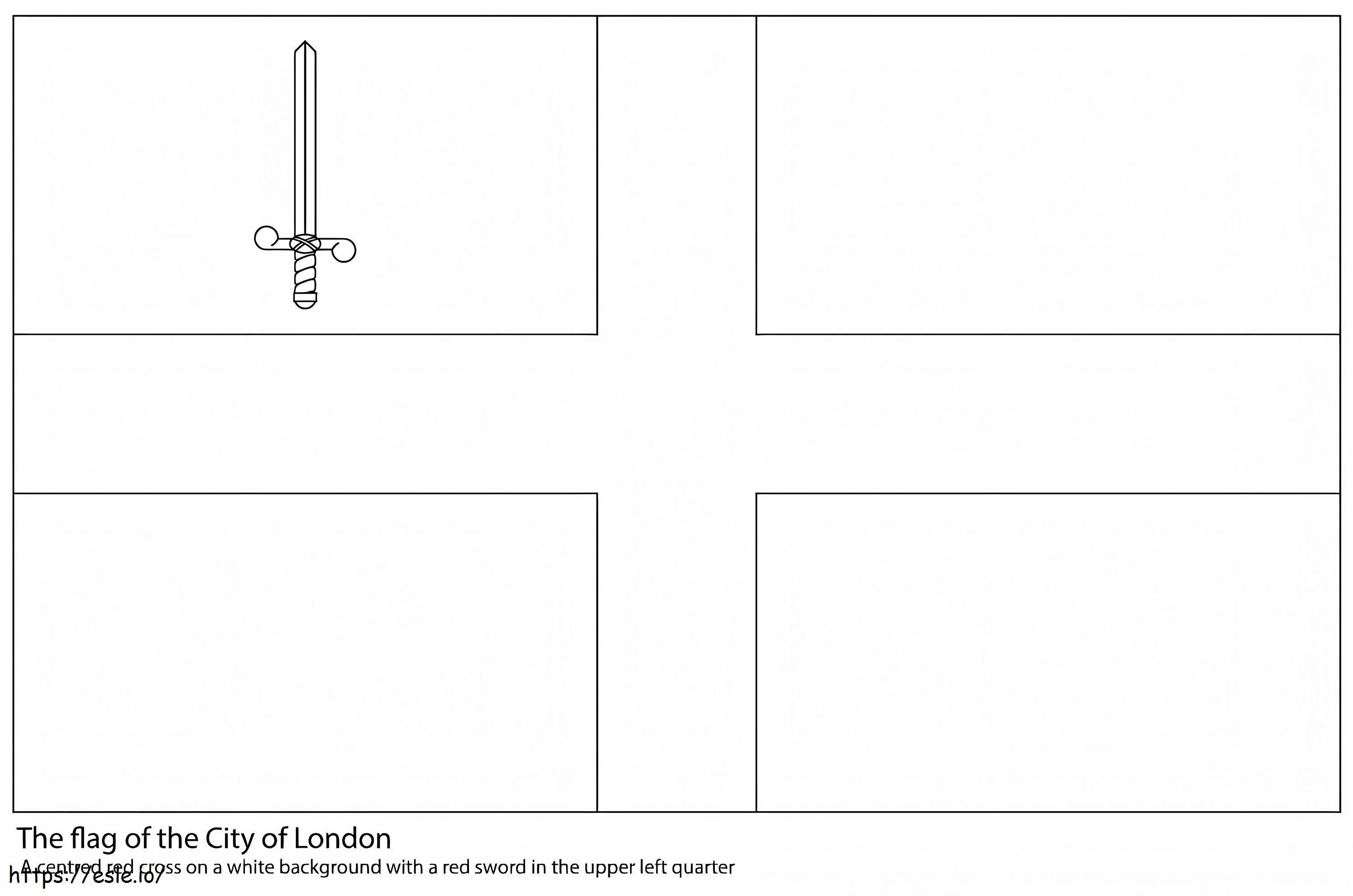 ロンドン市の旗 ぬりえ - 塗り絵