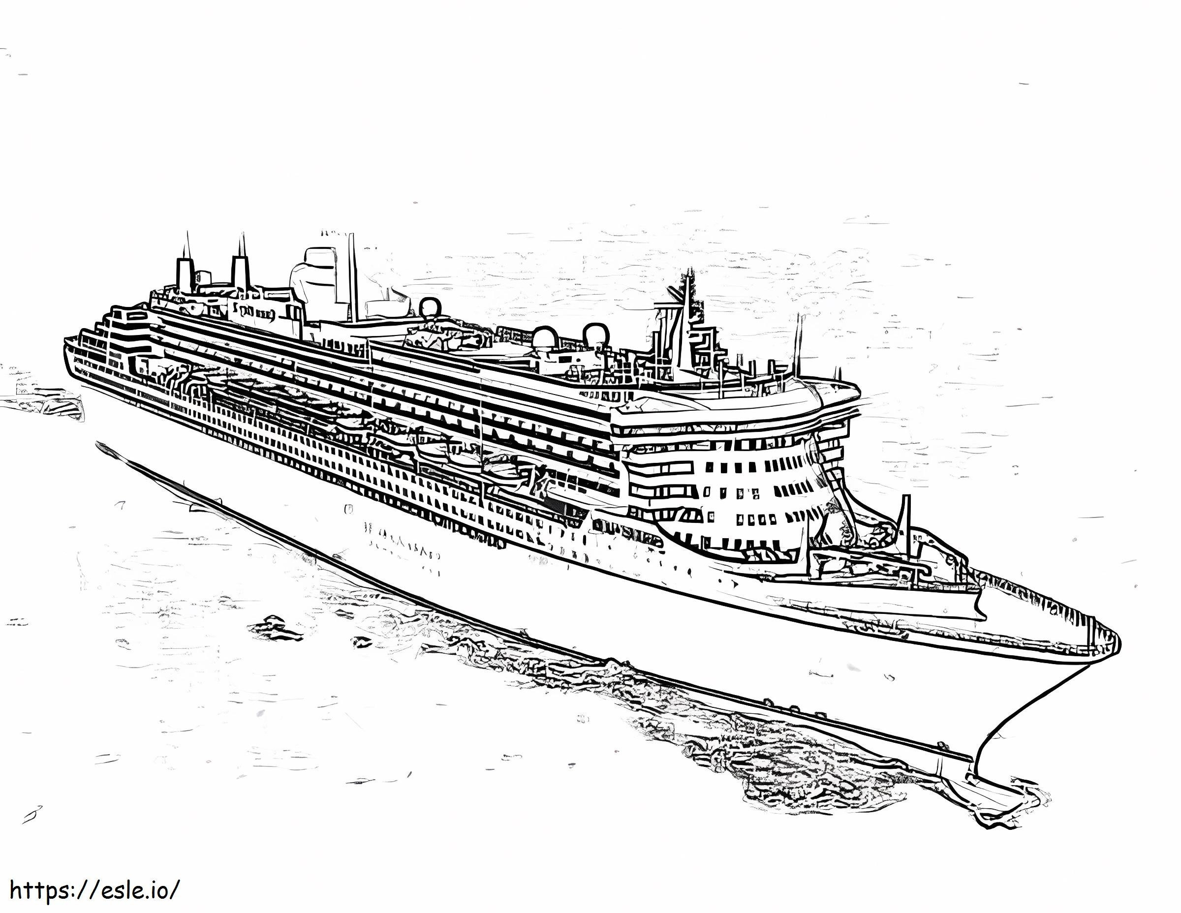 Barco Queen Mary da colorare