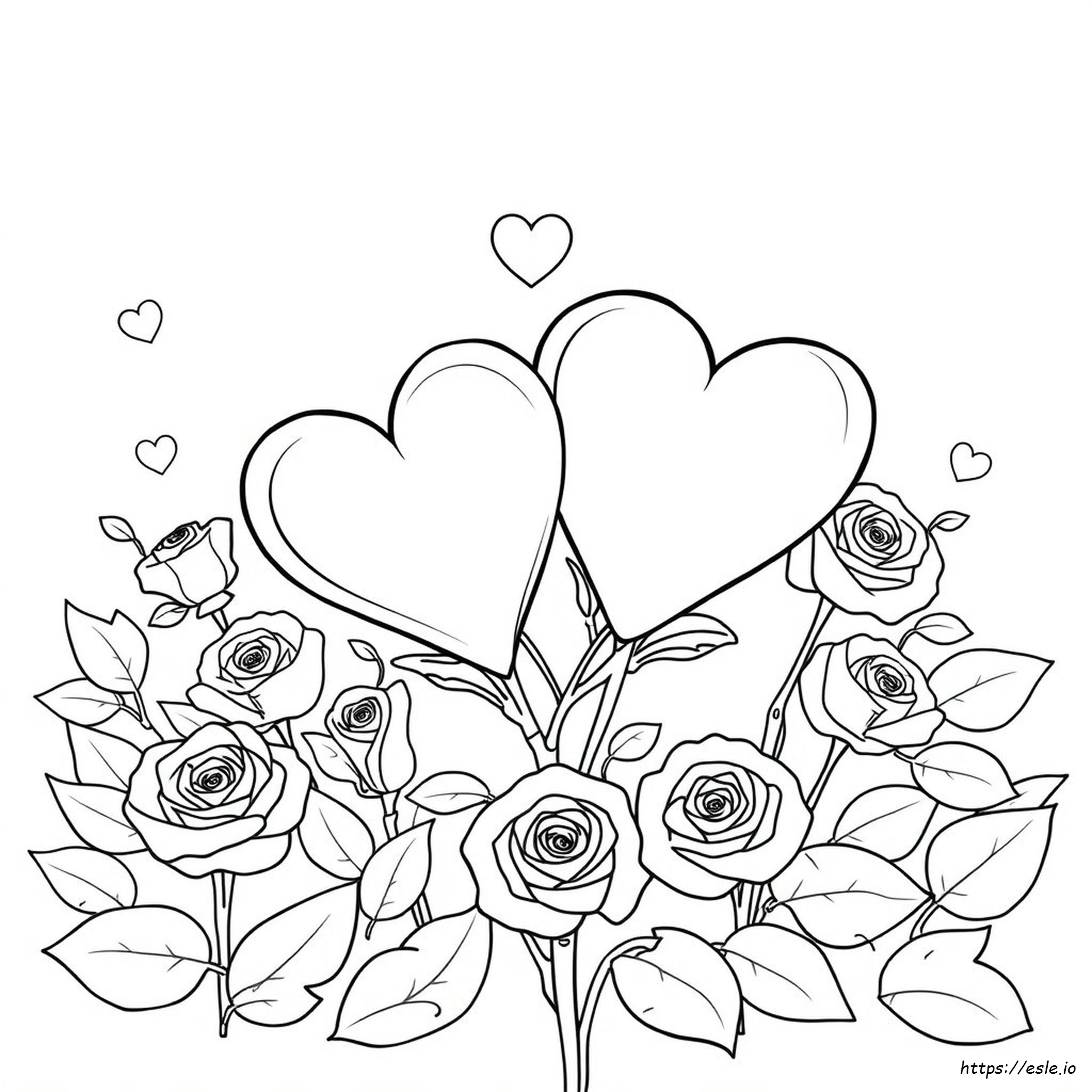 Coloring Pages Hearts With Roses
