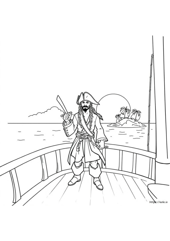Pagina Da Colorare Di Jack Sparrow Da Stampare
