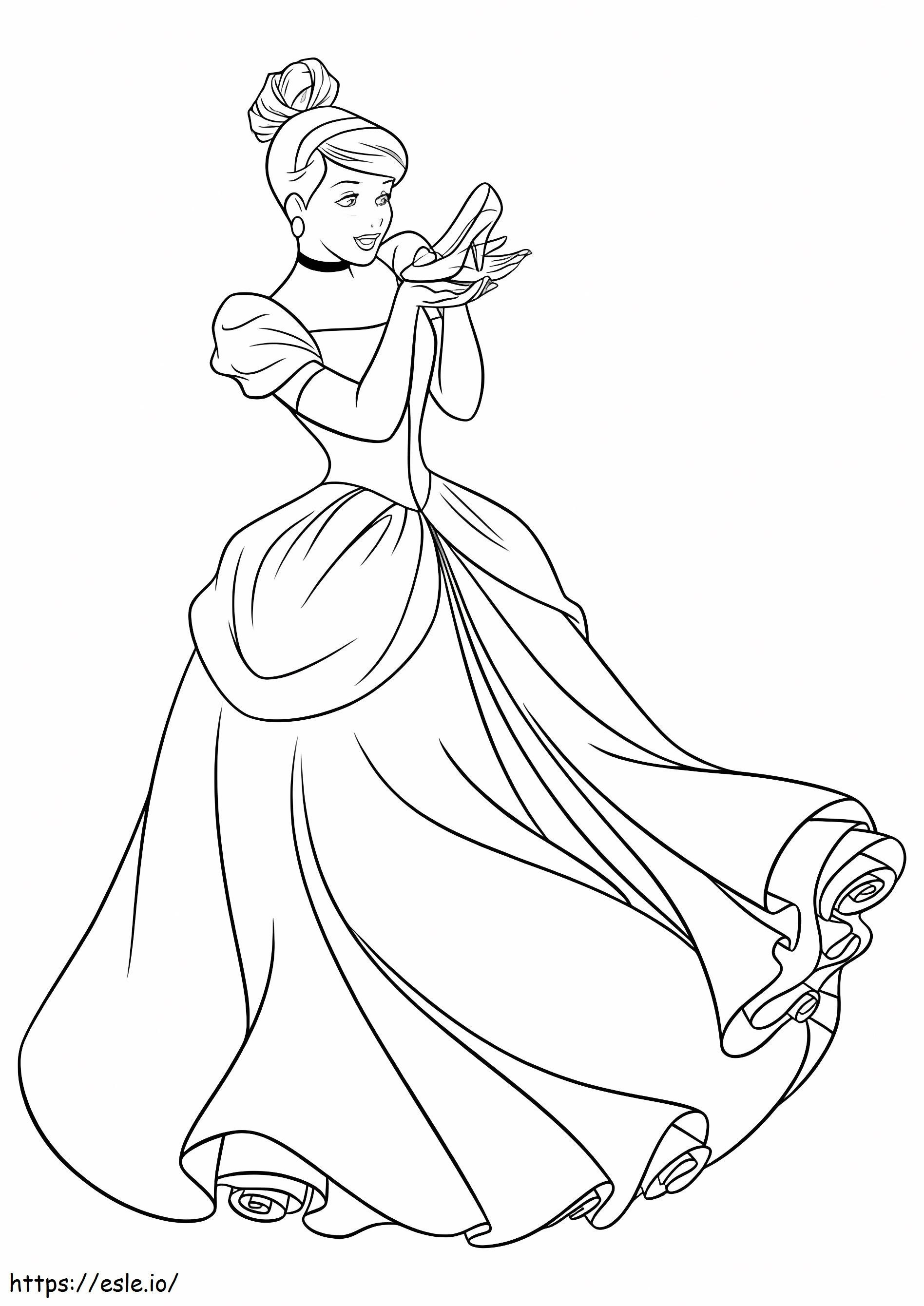 Cinderella With Shoe coloring page
