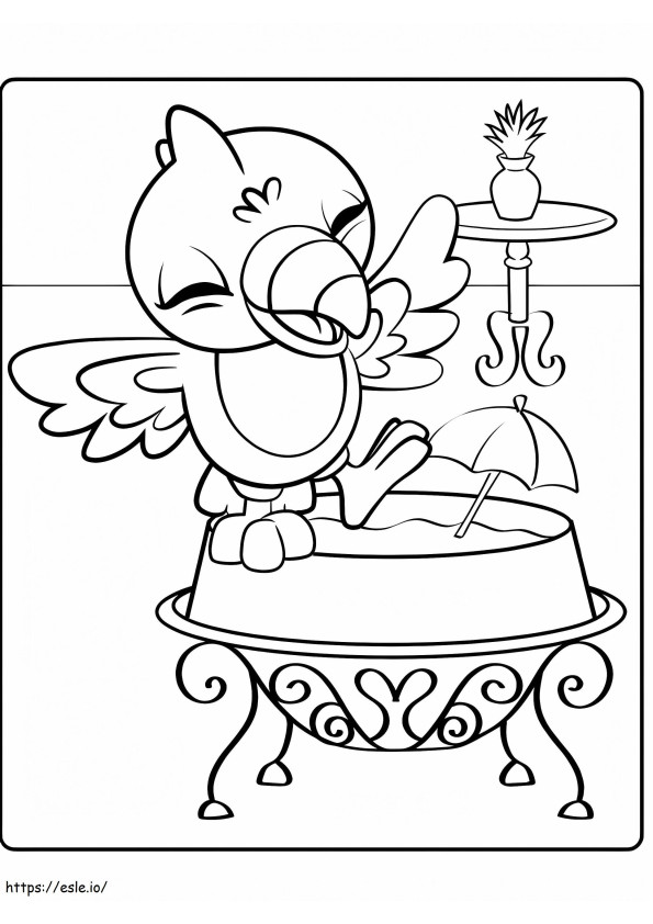 Happy Bird Washimals coloring page