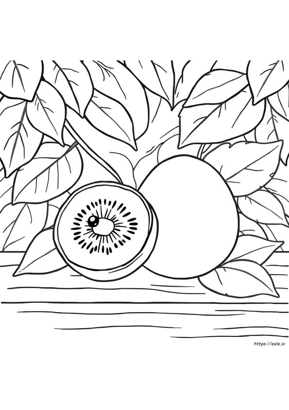 Cute Kiwi Coloring Page