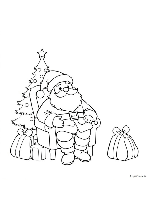 Santa Head Colouring Page